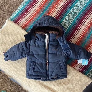 Baby Navy Hooded Puffer Jacket
